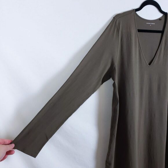 Universal Standard Iconic Geneva Dress Olive Green Womens M (18-20) Asymmetrical - Picture 2 of 10